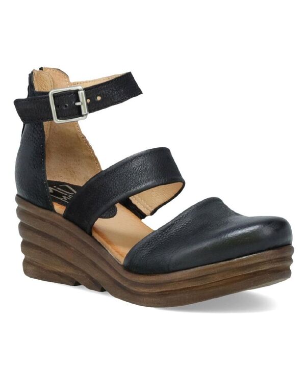 ミズムーズ レディース シューズ パンプス サンダル Miz Mooz Amia Women's Wedge Sandal Black ブラック｜ReVida 店