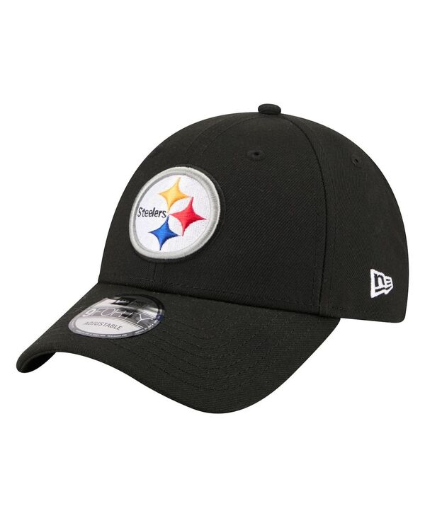ニューエラ メンズ アクセサリー 帽子 Tシャツ New Era Men's Black Pittsburgh Steelers Core Team 9FORTY Adjustable Hat Black ブラック｜ReVida 店