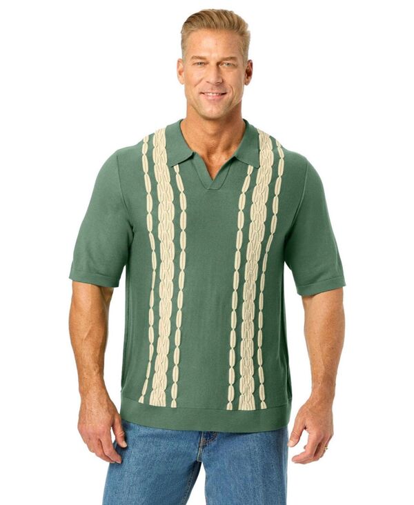 キングサイズ メンズ アウター ニット・セーター ポロシャツ トール KingSize Men's Big and Tall No Tuck Sweater Polo Dark ivy｜ReVida 店