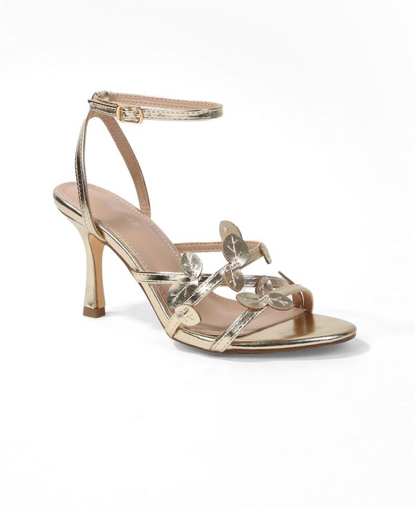 バーネス レディース シューズ サンダル アンクル ヒール BERNESS Women's Hayden Petal Upper Ankle Strap Stiletto Heel Sandals Gold ゴールド｜ReVida 店