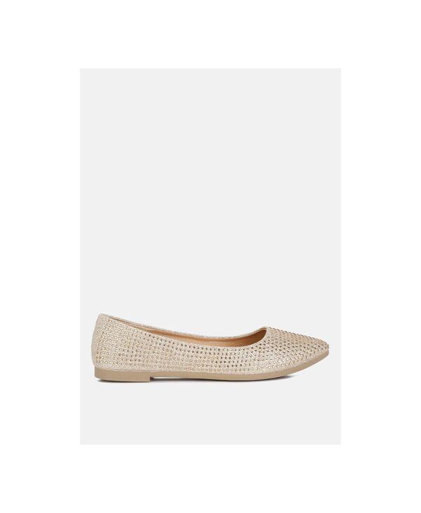 ロンドンラグ レディース シューズ パンプス London Rag Women's Denki Studded Ballerina Flats Gold ゴールド｜ReVida 店