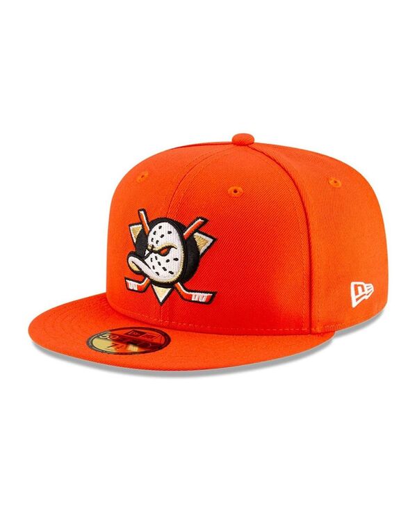 ニューエラ メンズ アクセサリー 帽子 New Era Men's Orange Anaheim Ducks Core 59FIFTY Fitted Hat Orange オレンジ|ReVida 店