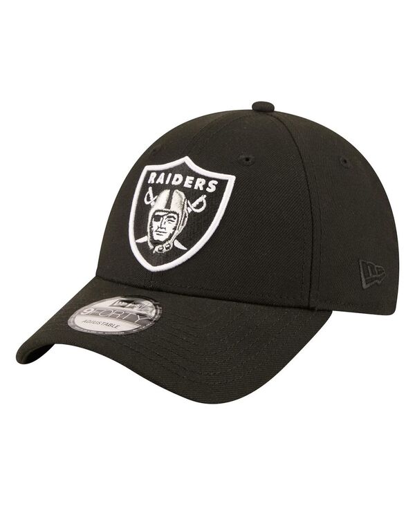 ニューエラ メンズ アクセサリー 帽子 New Era Men's Black Las Vegas Raiders Core Team 9FORTY Adjustable Hat Black ブラック|ReVida 店