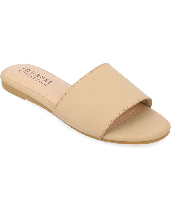 ジュルネ コレクション レディース シューズ サンダル Journee Collection Women's Kolinna Single Band Slide Flat Sandals Nude｜ReVida 店