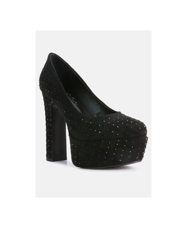 ラグアンドコー レディース シューズ パンプス プラットフォーム Rag & Co POPPINS Womens Glinting Platform High Pumps Black ブラック|ReVida 店