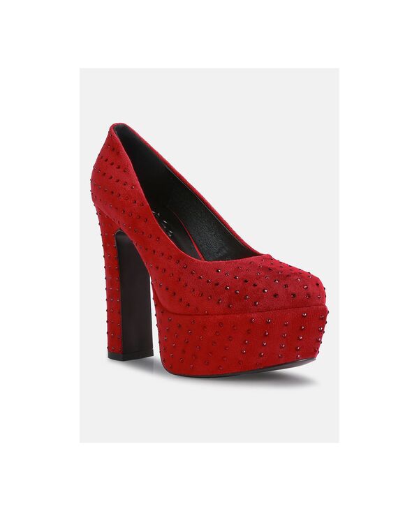 ラグアンドコー レディース シューズ パンプス プラットフォーム Rag & Co POPPINS Womens Glinting Platform High Pumps Red レッド|ReVida 店