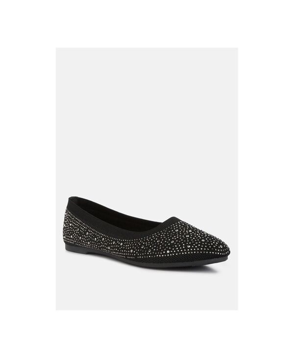 ロンドンラグ レディース シューズ パンプス London Rag Womens Rhinestones Embellished Ballet Flats Black ブラック|ReVida 店