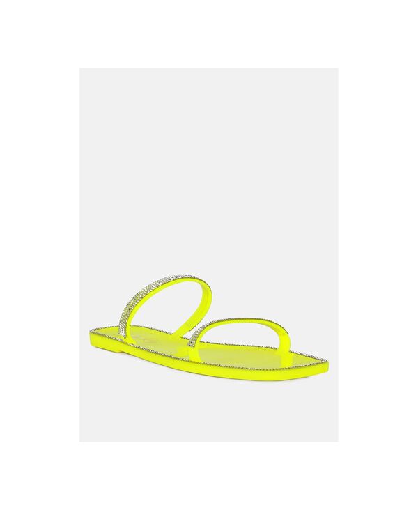 ロンドンラグ レディース シューズ パンプス London Rag Women's Fenta Diamante Detail Jelly Flats Bright green グリーン|ReVida 店