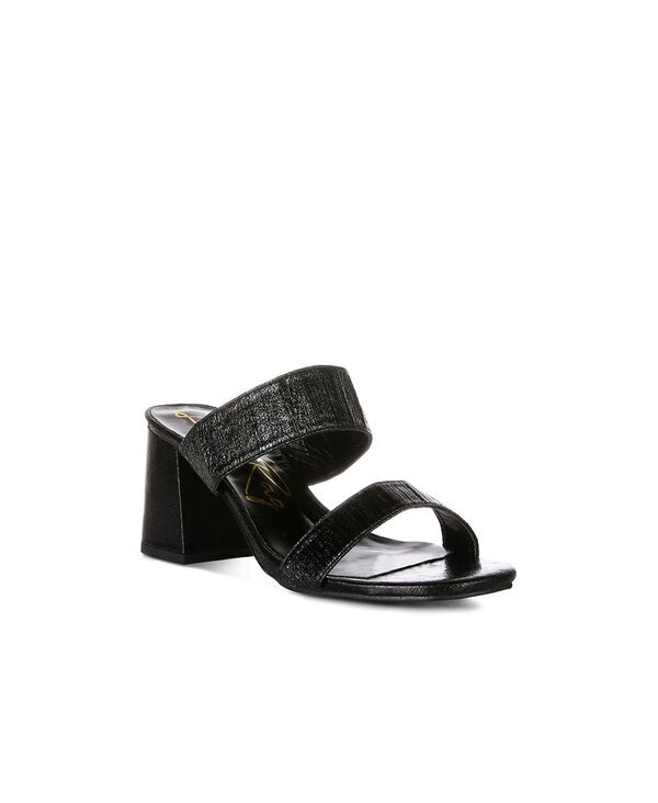 ロンドンラグ レディース シューズ サンダル トール ヒール London Rag Womens Giblet Metallic Slip On Block Heels Black ブラック｜ReVida 店