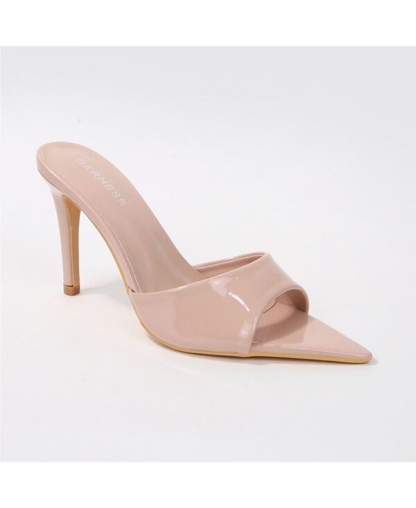 バーネス レディース シューズ サンダル ヒール BERNESS Women's Chelli Patent Slide Heels Beige ベージュ｜ReVida 店
