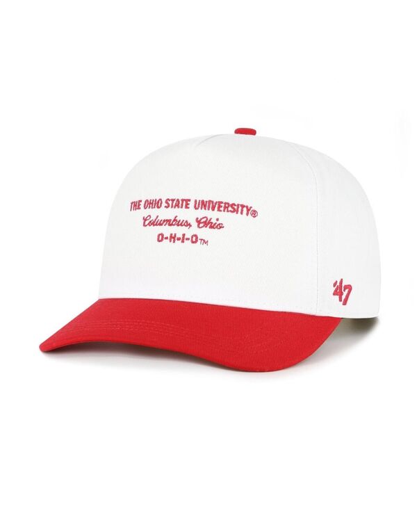 47 ブランド メンズ アクセサリー 帽子 '47 Brand Men's White Ohio State Buckeyes Contemporary Basics Two-Tone Hitch Adjustable Hat White ホワイト｜ReVida 店
