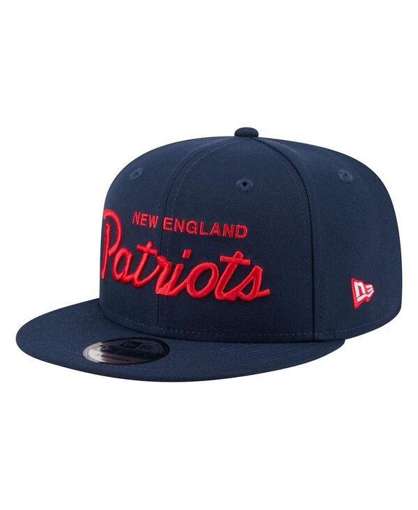 ニューエラ メンズ アクセサリー 帽子 New Era Men's Navy New England Patriots Core Team Script 9FIFTY Snapback Hat Navy ネイビー｜ReVida 店
