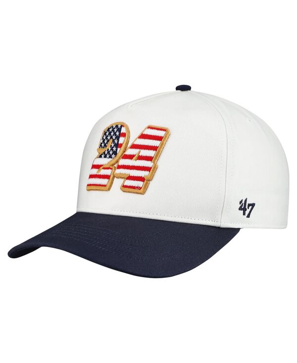 47 ブランド メンズ アクセサリー 帽子 '47 Brand Men's White William Byron Flag Fill Two-Tone Team Adjustable Hitchat White ホワイト｜ReVida 店