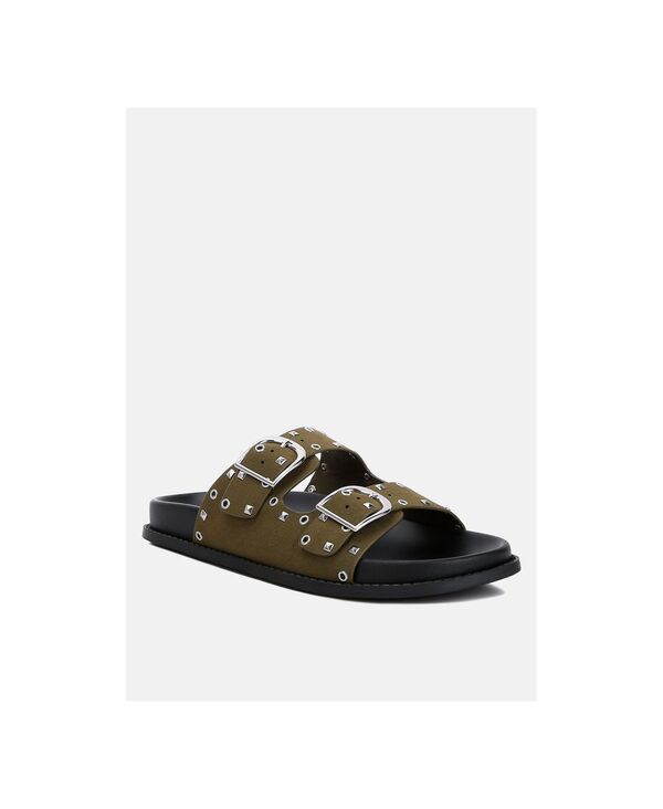 ロンドンラグ レディース シューズ パンプス サンダル London Rag Women's Lenny Embellished sandals Beige/khaki カーキ｜ReVida 店