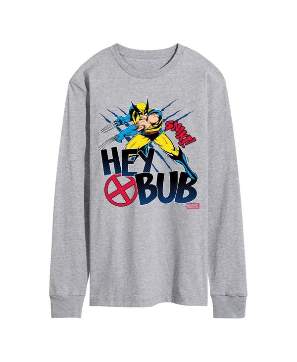 エアウェーブス メンズ トップス Tシャツ AIRWAVES Men's Deadpool Wolverine Hey Bub Long Sleeve T-Shirt Gray グレー｜ReVida 店