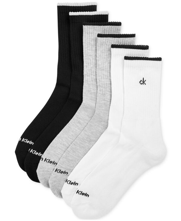 カルバンクライン レディース アンダーウェア 靴下 Calvin Klein Women's 6-Pk. Performance Crew Socks Grey Assorted グレー｜ReVida 店