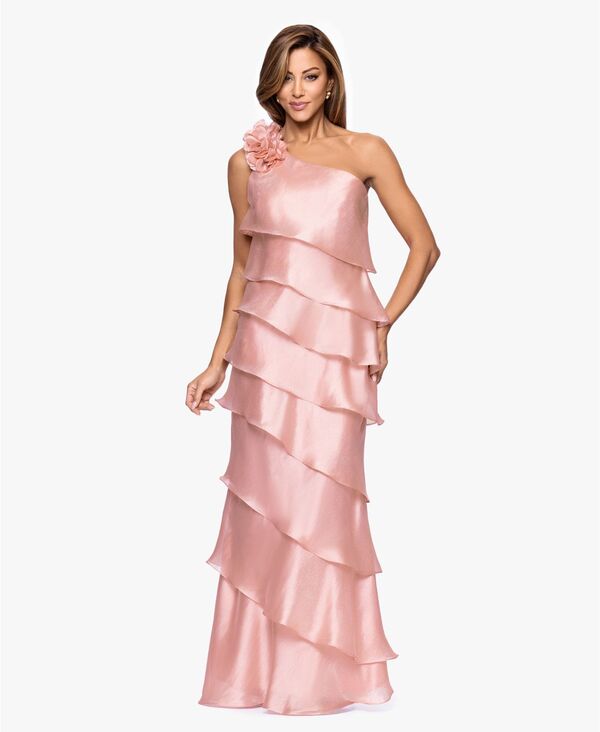 エスケープ レディース トップス ワンピース ティアード シフォン ワンショルダー XSCAPE Women's Tie red Chiffone-Shoulder Dress Rose｜ReVida 店 47,880円