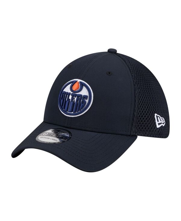 ニューエラ メンズ アクセサリー 帽子 ロゴ New Era Men's Navy Edmonton Oilers Logo 39THIRTY Flex Hat Navy ネイビー|ReVida 店