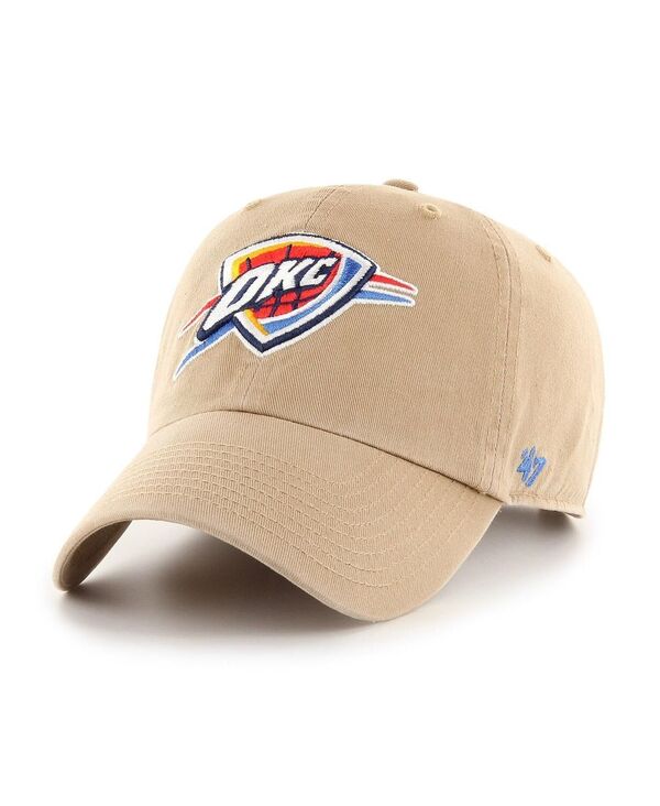 47 ブランド メンズ アクセサリー 帽子 ロゴ '47 Brand Men's Khaki Oklahoma City Thunder Logo Clean Up Adjustable Hat Khaki カーキ|ReVida 店