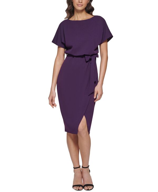 ケンジー レディース トップス ワンピース Kensie Blouson Wrap Dress Eggplant｜ReVida 店 22,896円