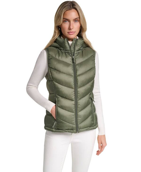 チャータークラブ レディース アウター ベスト Charter Club Women's Packable Hooded Puffer Vest Hedge Green グリーン|ReVida 店