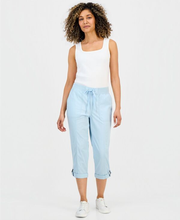 スタイルアンドコー レディース ボトムス カジュアルパンツ プチ キャップ Style & Co Petite D-Ring Capri Pantsurf Crest｜ReVida 店