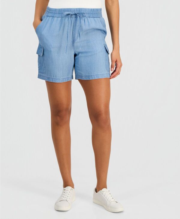 スタイルアンドコー レディース ボトムス ハーフパンツ・ショーツ ショートパンツ Style & Co Women's Chambray Cargo Shorts Anna Wash｜ReVida 店