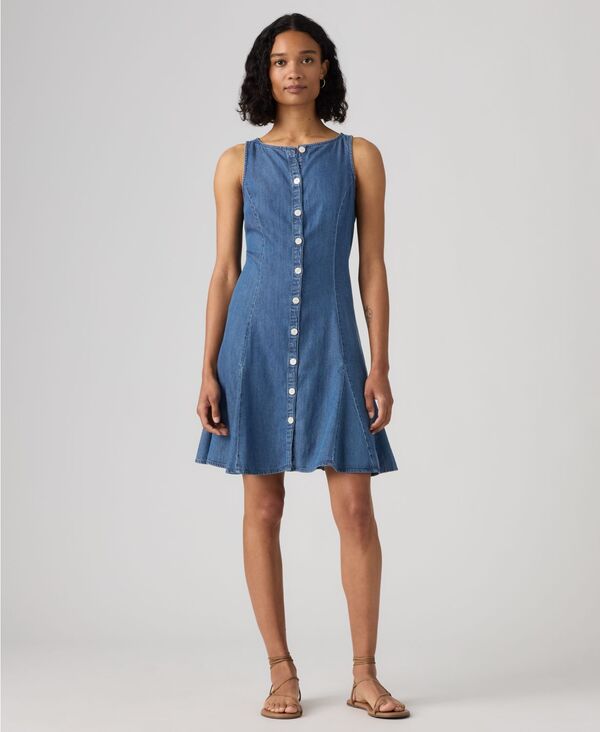 リーバイス レディース トップス ワンピース ミニ ノースリーブ Levi's Women's Mercer Sleeveless Mini Dress Procrastinator｜ReVida 店