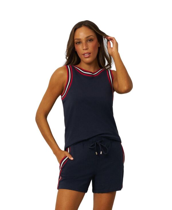 ケーブルアンドゲージ レディース トップス シャツ Cable & Gauge Women'sporty Stripe Trim Tank Navy blazer ネイビー｜ReVida 店