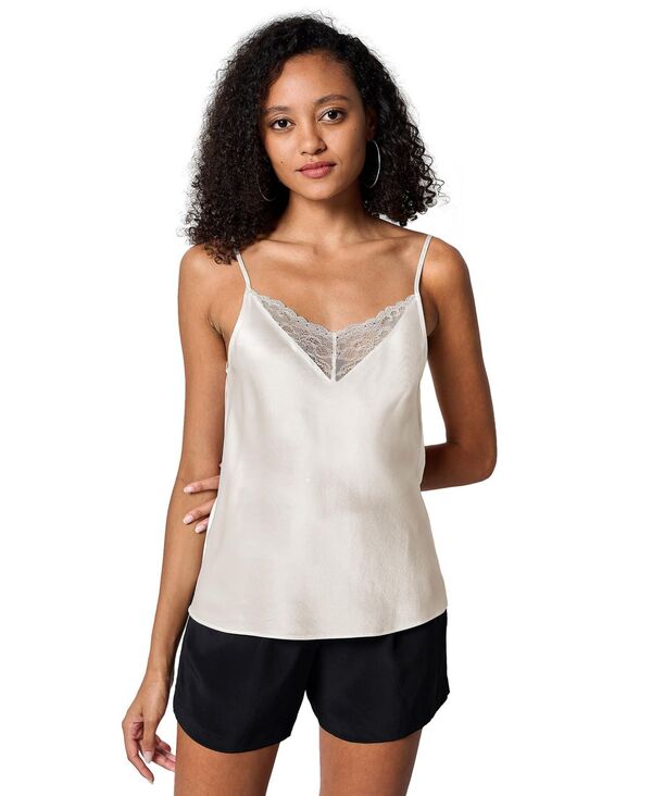 リリーシルク レディース トップス シャツ Vネック レース LILYSILK Women's V-Neck Lace Silk Camisole Ivory アイボリー|ReVida 店