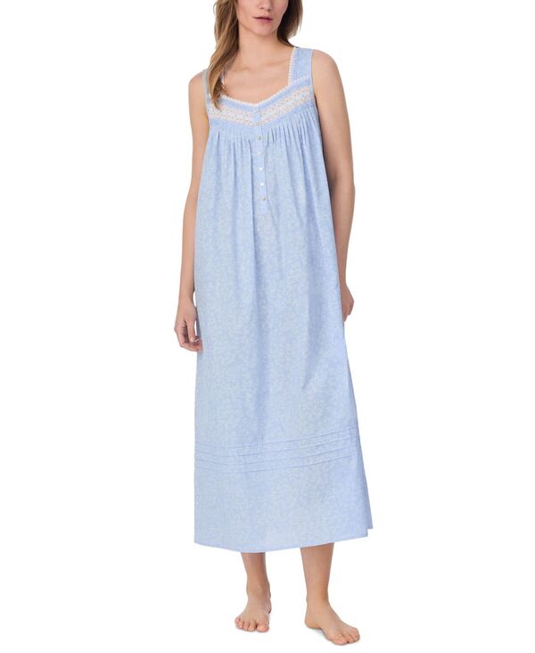 エイレーンウェスト レディース アンダーウェア ナイトウェア Eileen West Women's Theileen Ballet Nightgown Blue White Pattern ホワイト｜ReVida 店