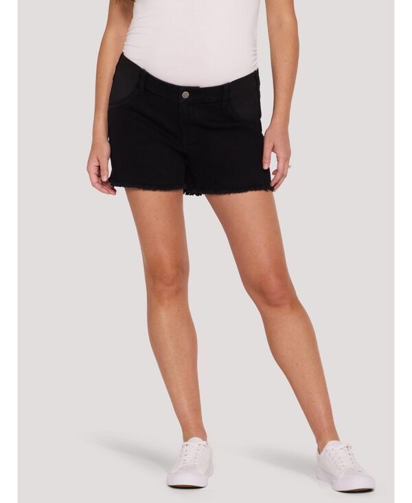 マザーフッドマタニティー レディース ボトムス ハーフパンツ・ショーツ デニム Motherhood Maternity Women's Under the Belly Cut Off Denimaternity Short Black rinse ブラック｜ReVida 店