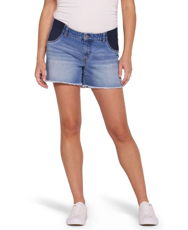 マザーフッドマタニティー レディース ボトムス ハーフパンツ・ショーツ デニム Motherhood Maternity Women's Under the Belly Cut Off Denimaternity Short Lily medium wash デニム｜ReVida 店