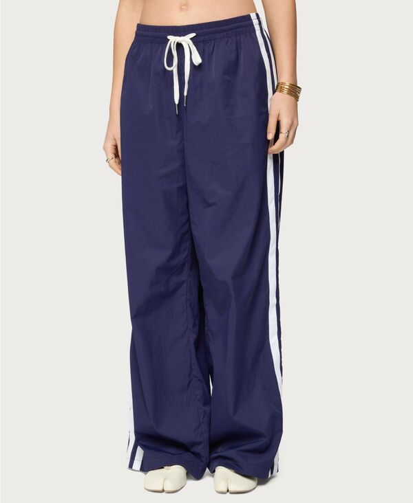 アディクテッド レディース ボトムス カジュアルパンツ トラックパンツ ナイロン Edikted Women's Kieran Stripey Nylon Track Pants Navy ネイビー｜ReVida 店
