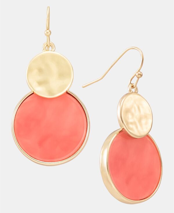 スタイルアンドコー レディース アクセサリー ピアス・イヤリング Style & Co Disc & Stone Inlay Drop Earrings Pink ピンク｜ReVida 店