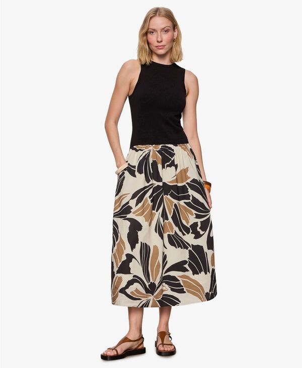 サンクチュアリー レディース トップス ワンピース クルーネック ミディ ノースリーブ Sanctuary Women'sleeveless Crewneck Midi Dress Lotus White/Black ホワイト|ReVida 店