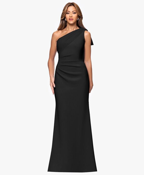 エスケープ レディース トップス ワンピース ワンショルダー XSCAPE Women's One-Shoulder Ball Gown Dress Black ブラック|ReVida 店