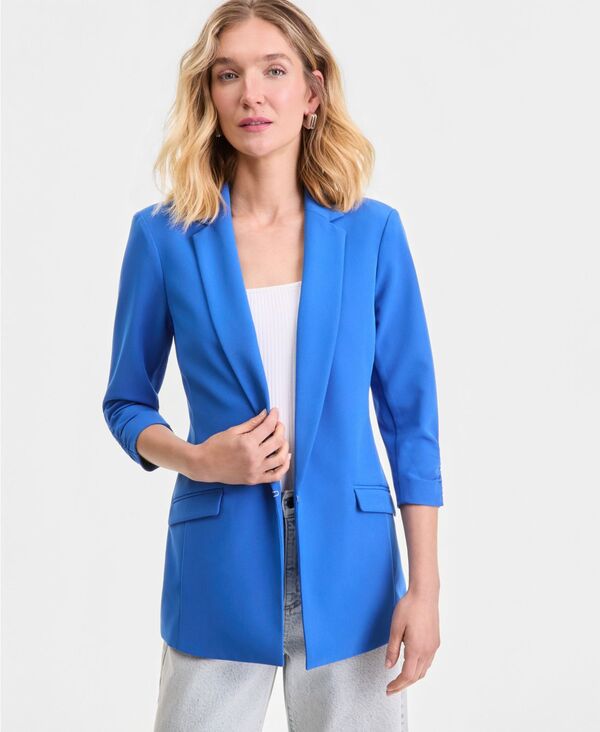 アイ.エヌ.シー インターナショナル コンセプト レディース アウター ジャケット・ブルゾン ブレザー I.N.C. International Concepts Women's 3/4-Sleeve Blazer Sailor Blue ブルー｜ReVida 店