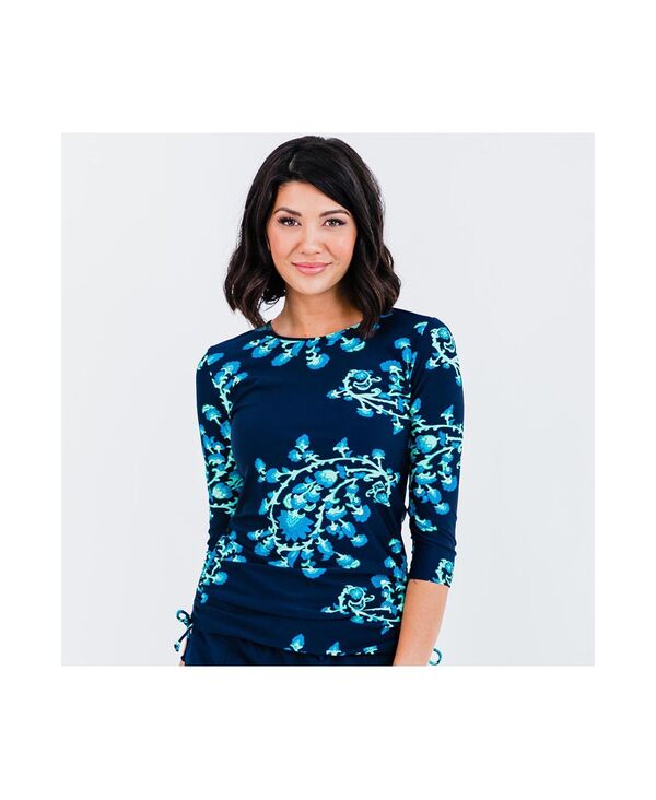 カリプサ レディース 水着 トップのみ Calypsa Women's 3/4 Sleeve Rash Guard UPF 50+ Margaux Swim Top Barbados blue ブルー｜ReVida 店 10,625円