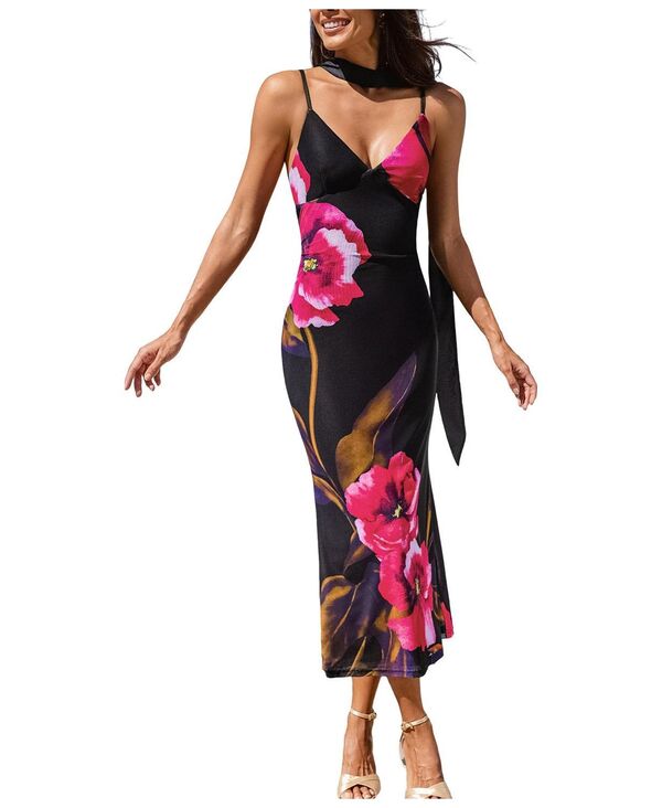 カップシー レディース トップス ワンピース フラワー柄 ミディ フラワー Cupshe Women's Just Us Floral Midi Beach Dress Black ブラック｜ReVida 店