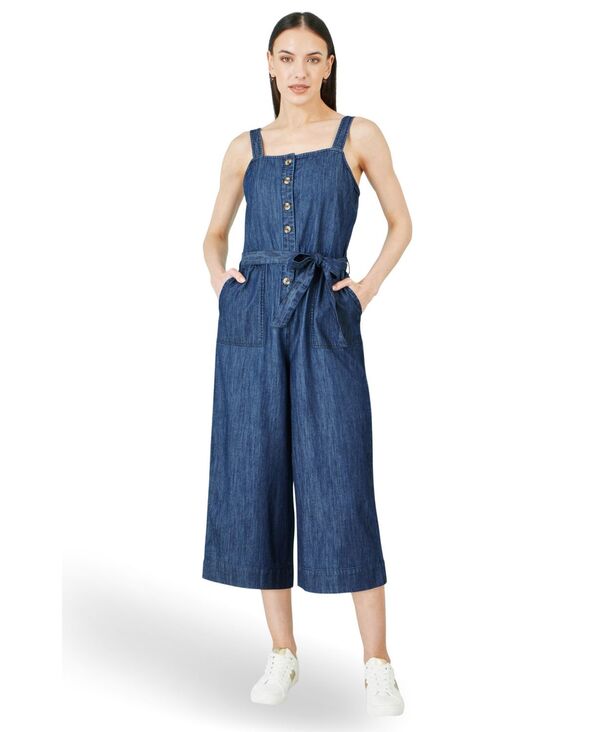 ユミキム レディース トップス ジャンプスーツ Yumi Women's Chambray Button Through Jumpsuit Blue ブルー|ReVida 店