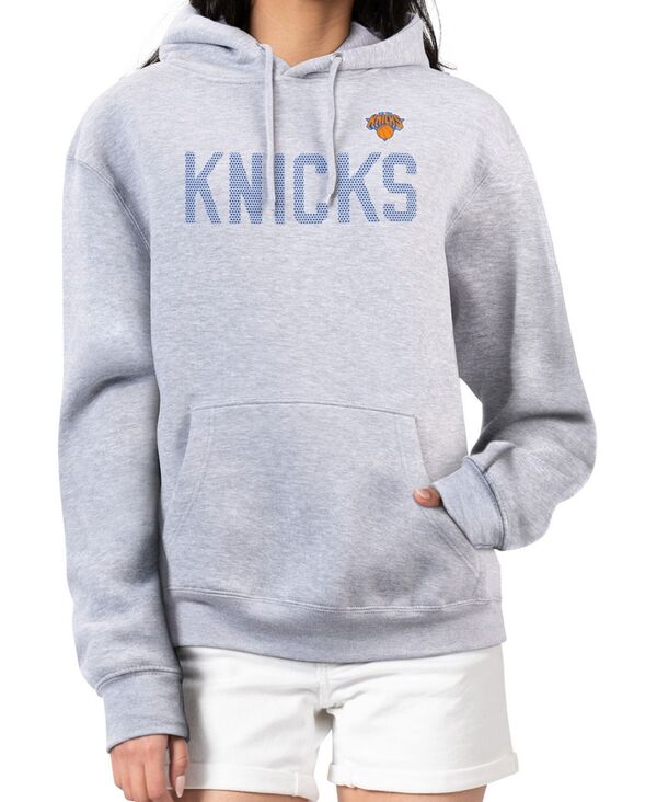 ジースリー フォーハー バイ カール バンクス レディース アウター パーカー・スウェット プリント G-III 4Her by Carl Banks Women's Heather Gray New Yorknicks Dot Print Pullover Hoodie Heather Gray グレー|ReVida 店