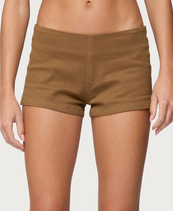 アディクテッド レディース ボトムス ハーフパンツ・ショーツ ショートパンツ デニム Edikted Women's Dinah Denimicro Shorts Mocha モカ｜ReVida 店