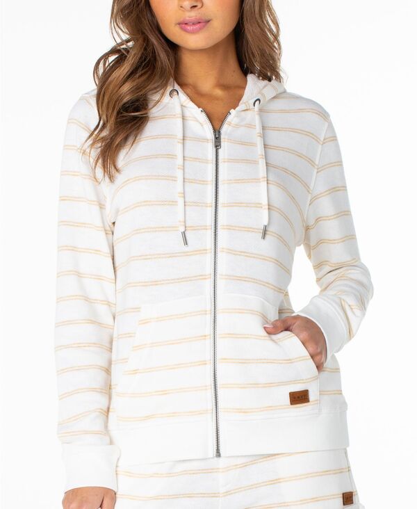 ロキシー レディース アウター パーカー・スウェット Roxy Women's Perfect Wave Striped Zip-Up Hoodie Curry ストライプ｜ReVida 店