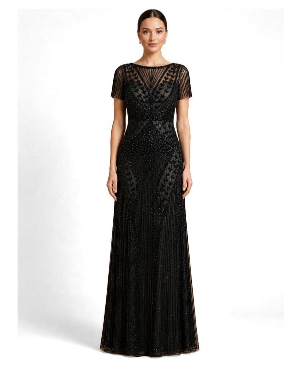 ララ レディース トップス ワンピース ハイネック Lara Women's High Neck Beaded Gown Black ブラック｜ReVida 店