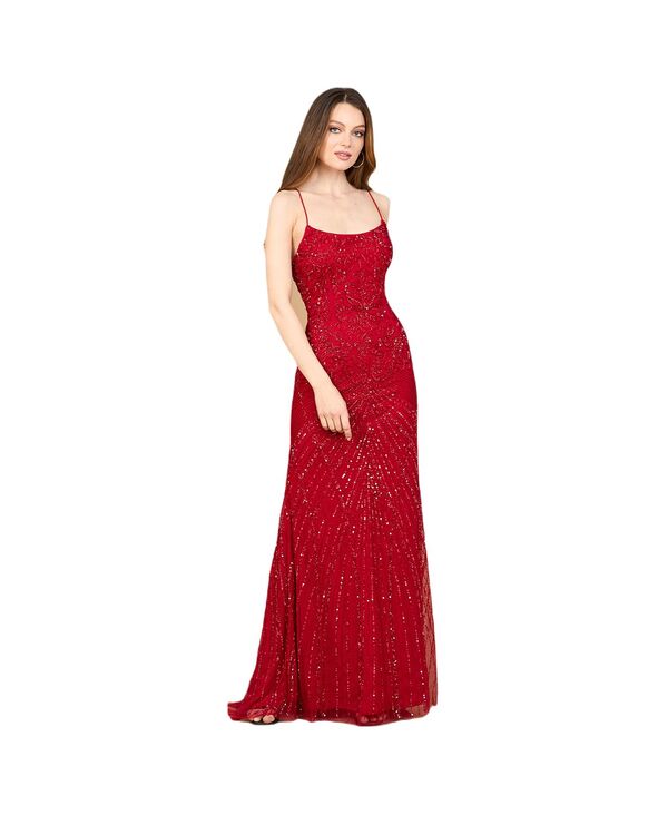 ララ レディース トップス ワンピース オープンバック レース Lara Women's Lace Up Open Back Beadedress Red レッド｜ReVida 店