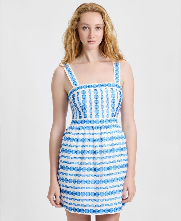 フレンチコネクション レディース トップス ワンピース ミニ French Connection Women'square Neck Mini Dress True Blue ブルー｜ReVida 店