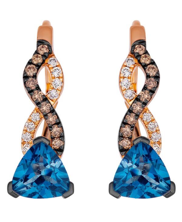 ル ヴァン レディース アクセサリー ピアス・イヤリング Le Vian London Blue Topaz Chocolate Diamond (1/6 ct.w.) & Nude Diamond (1/10 ct.w.) Drop Earrings in 14k Strawberry Rose Gold ゴールド｜ReVida 店