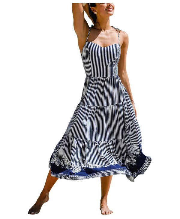 カップシー レディース トップス ワンピース マキシ Cupshe Women's Keep It Fun Striped Maxi Beach Dress Brown ブラウン｜ReVida 店 14,541円