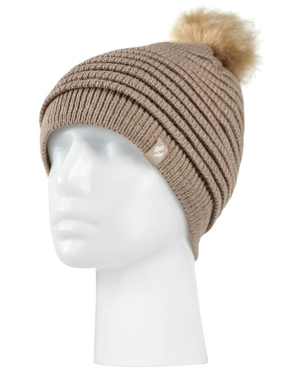 ヒートホルダーズ レディース アクセサリー 帽子 リブ Heat Holders Women's Cannes Ribbed Pom-Pom Hat Beige ベージュ|ReVida 店